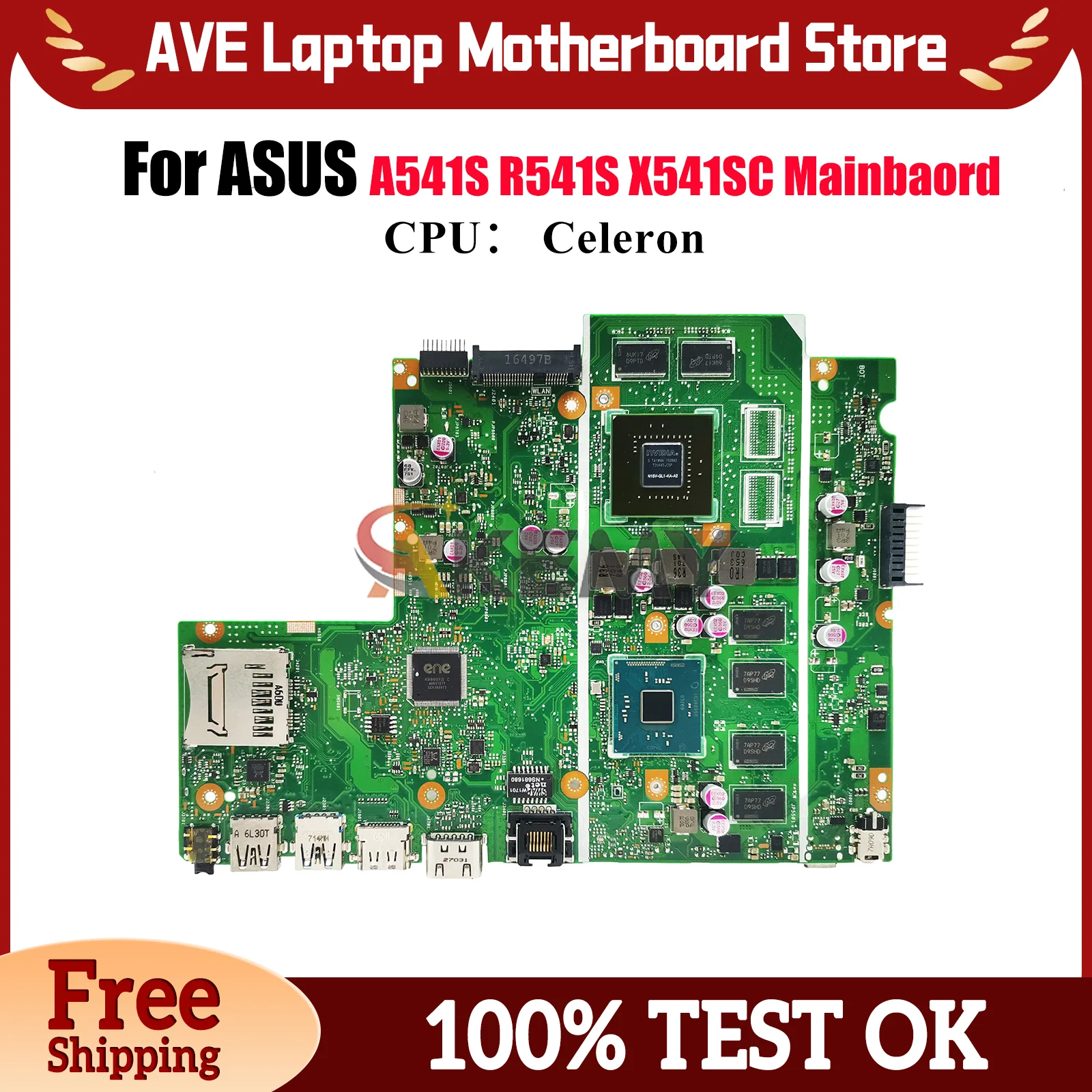 

X541SC Laptop Motherboard For ASUS VivoBook D541S X541SC X541S A541S F541S R541S Mainboard With Celeron CPU 100% tests OK stk