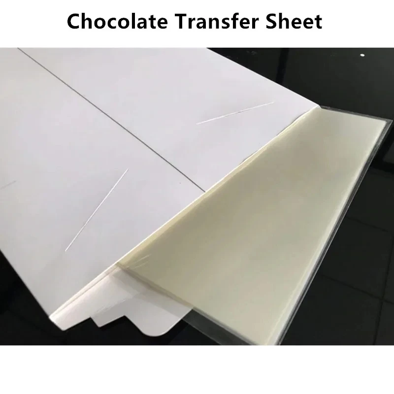 

Chocolate Transfer Sugar Paper 25Sheets A4 Size Icing Rice Paper for Chocolate Print Baking Pastry Confectionery Cake Decoration