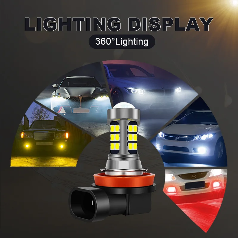 2 Buah Lampu Kabut LED H8 H11  - Led Fog Light H11 3000K Yellow ulasan dan harga