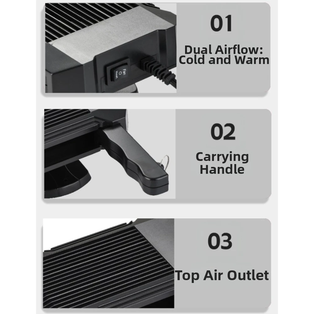 

Портативный автомобильный обогреватель 12 В, вентилятор 150 Вт с регулируемым вращением на 360 градусов, размораживатель лобового стекла и охлаждающий вентилятор с компактным дизайном