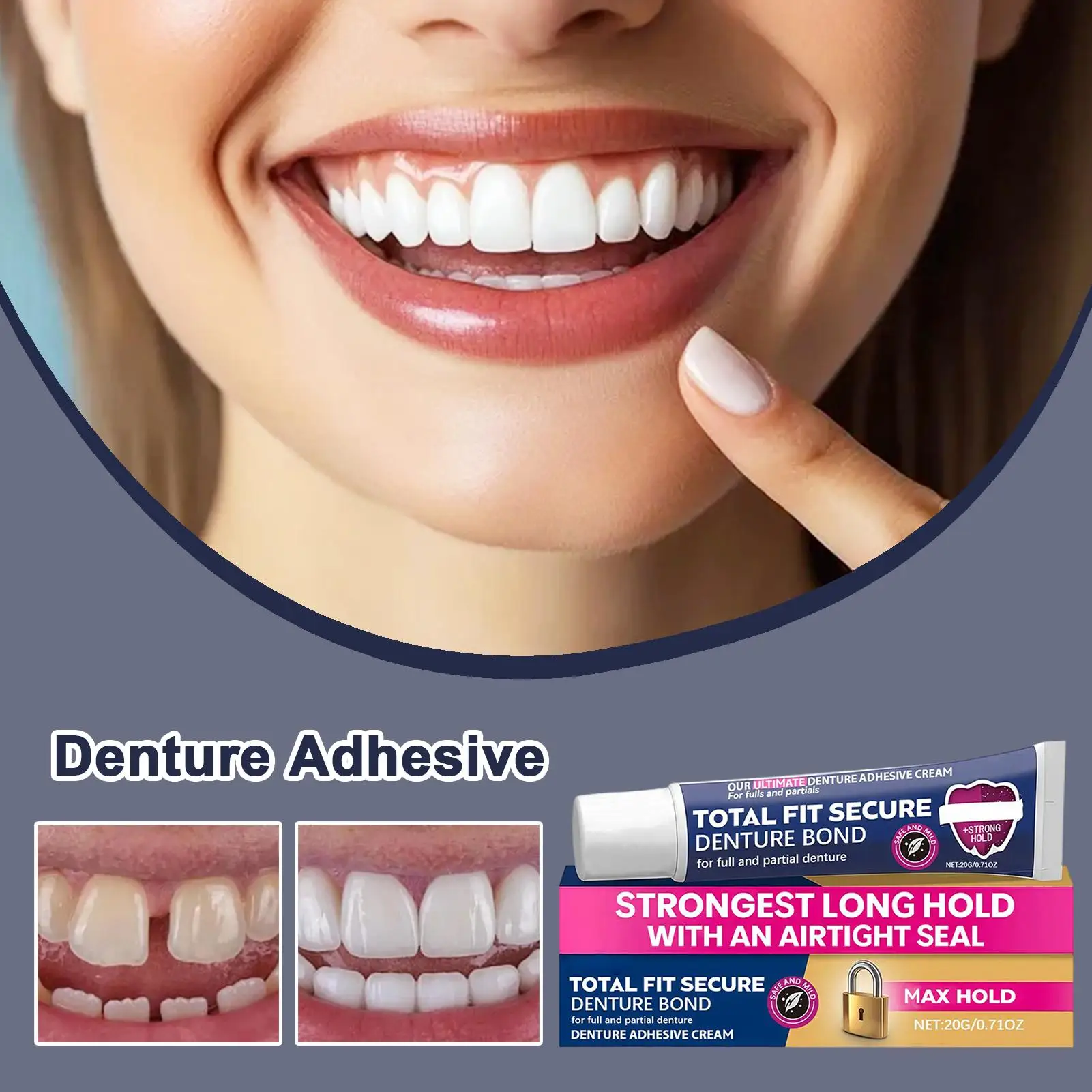 New Thermoplastic Denture Adhesive Long-lasting Denture Fixing Adhesive Improve Comfort Denture Care Products