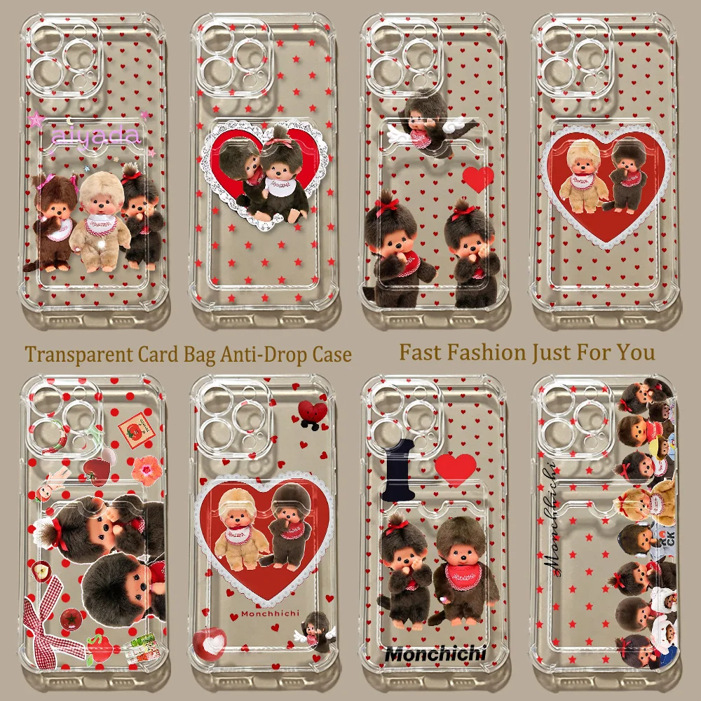Cute M-Monchhichis HOT Card Hold Case for Samsung Galaxy A17 A07 A56 A36 A26 A55 A35 A06 A05 A24 A14 A54 A25 A34 A23 4G 5G Cover