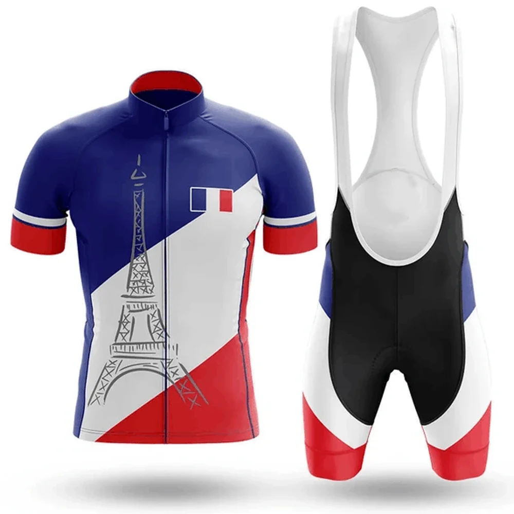 2026 frança camisa de ciclismo respirável camisa de bicicleta dos homens culote ciclismo hombre gel bib shorts triathlon biker shorts conjunto