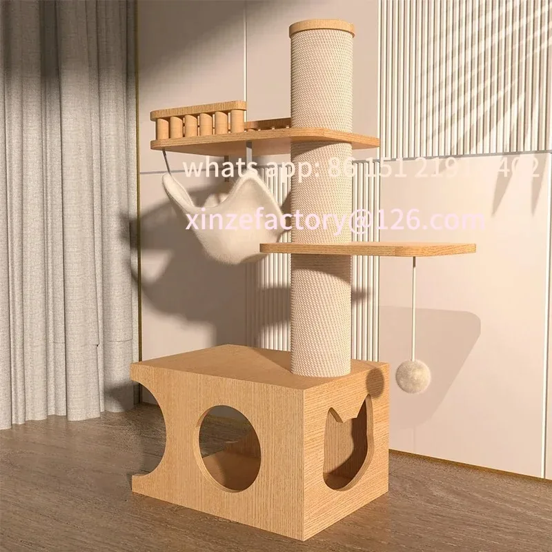 

Customizable Luxury solid wood cat climbing frame, cat nest,