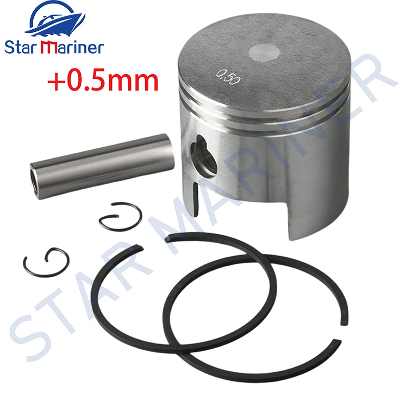 350-00004-0 Piston and Rings Kit 60.5MM (+0.5MM O/S) Replaces For TOHATSU Outboard Motor Parts 18HP MB18 M18 350-00004