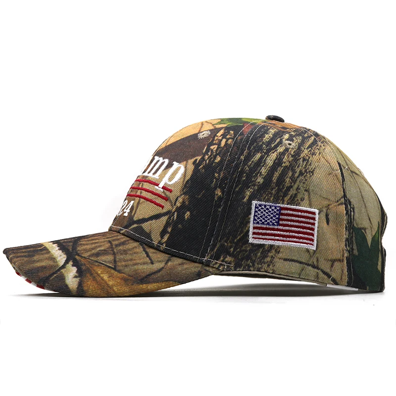 Embroidery Camouflage Donald Trump 2024 Hats USA Flag Baseball Caps Keep America Great Again Snapback President Hat Peaked Cap