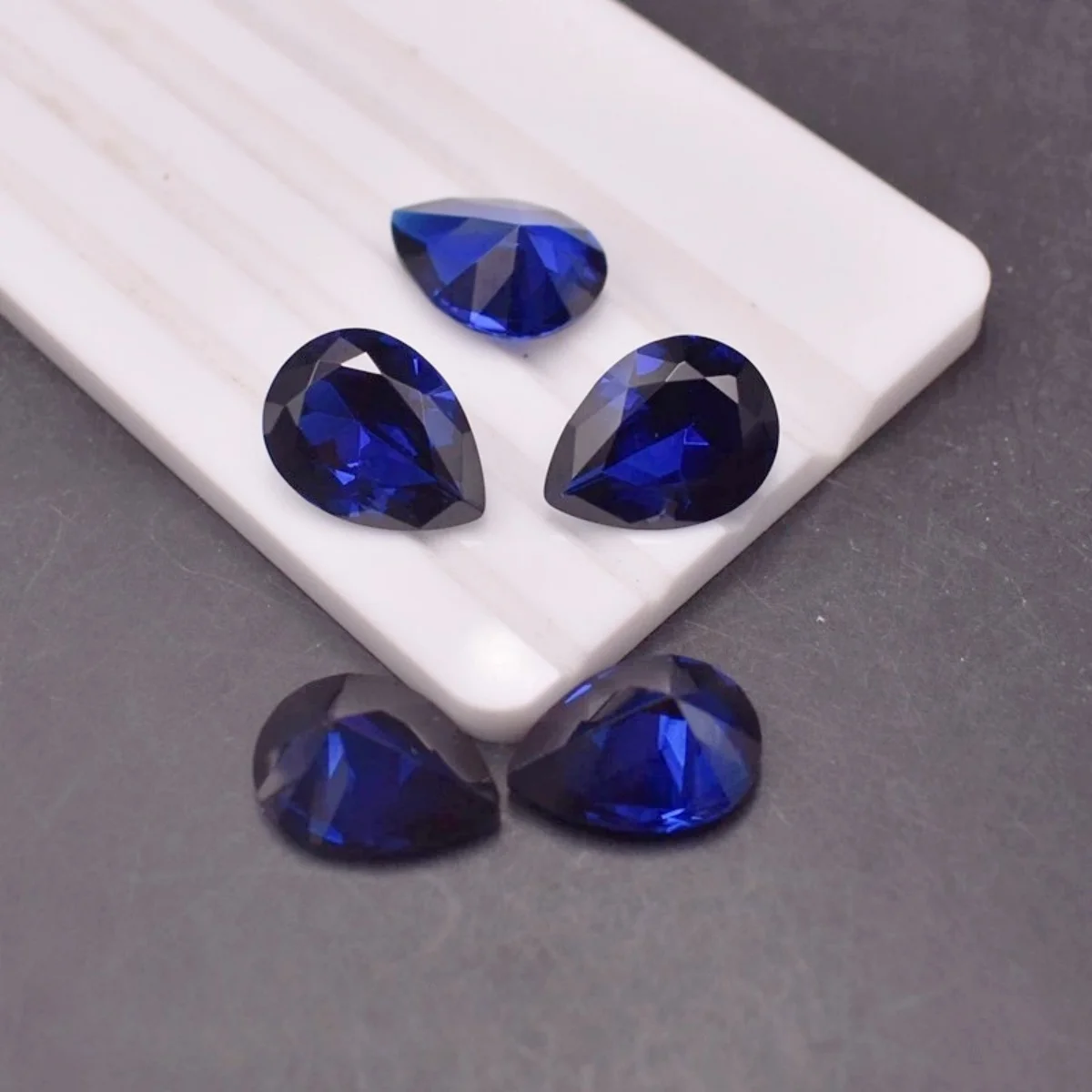 Pear Cut Synthetic Blue Spinel Ideal For Wax Casting Multiple Sizes Available
