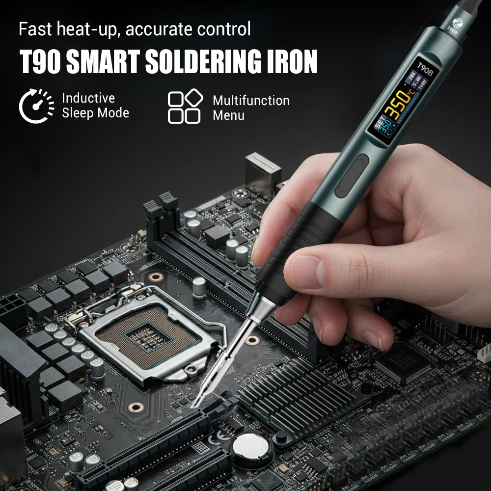 

T90 Smart Soldering Iron 18W to140W Portable Digital Display Automatic Sleep PCB Precision Soldering Iron Repair Tool Kit