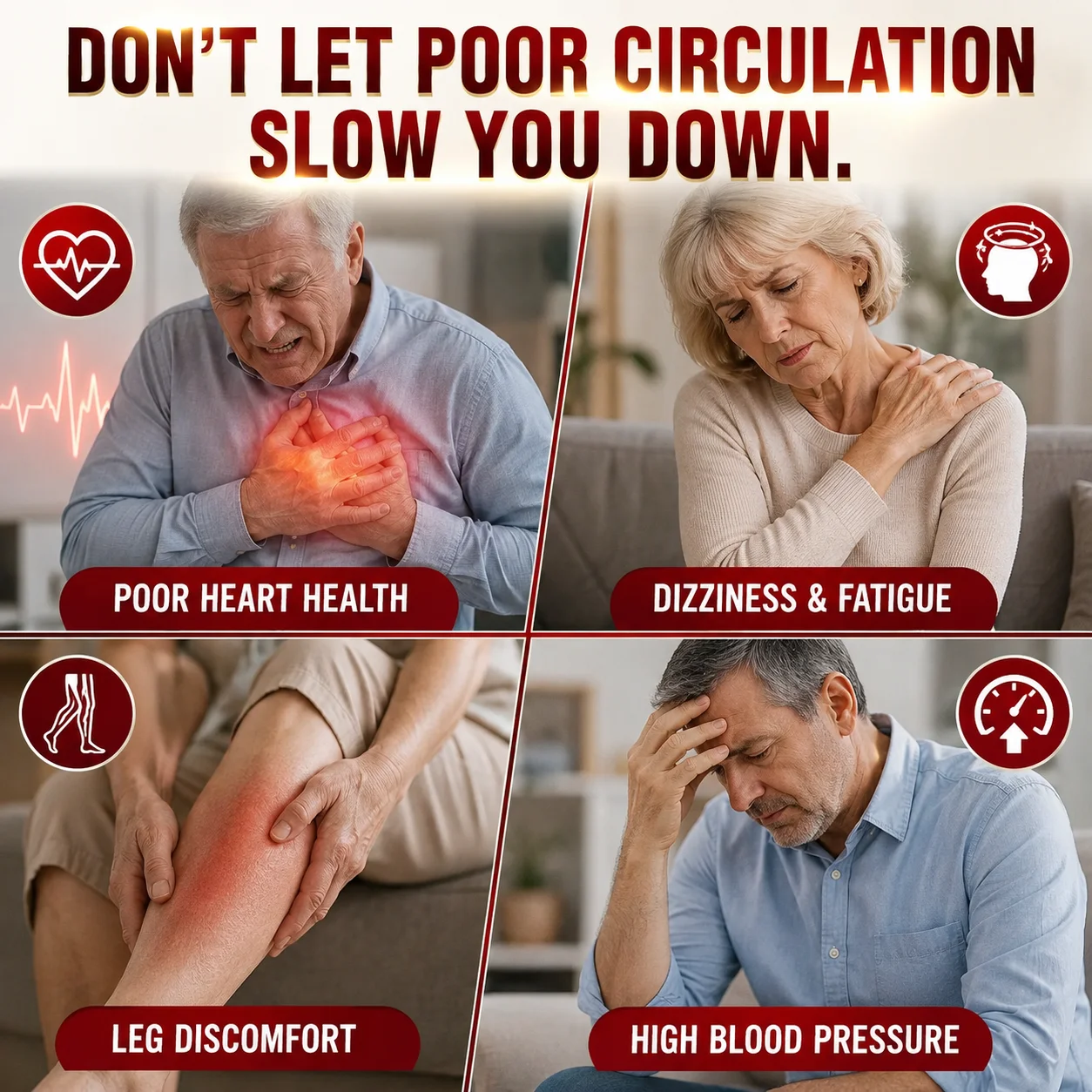 Blood Flow Care Supplement, Promotes Leg Vein Comfort, Heart & Blood Vessel Wellness, Support Healthy Cardiovascular Condition