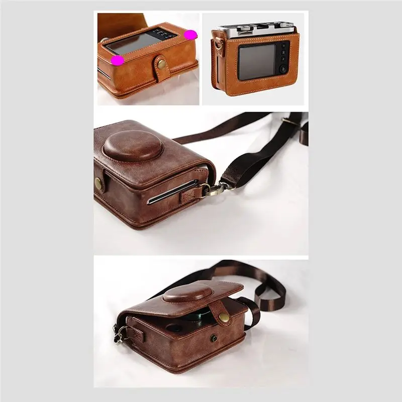 Superior PU Leather Camera Bag For Fujifilm Instax Mini EVO Protective Case With Shoulder Strap Camera Accessory Storage