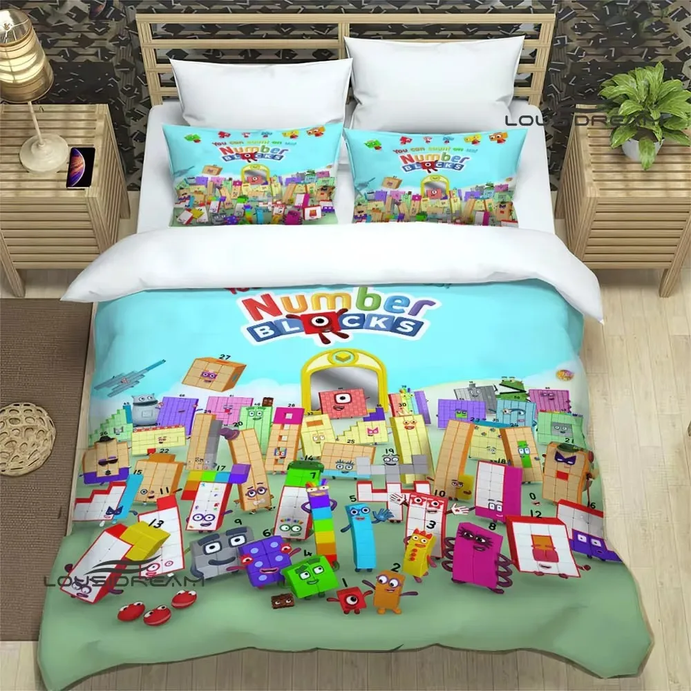 

N-Number-Blocks cartoon print Bedding Sets exquisite supplies set duvet cover bed comforter set bedding set luxury birthday gift