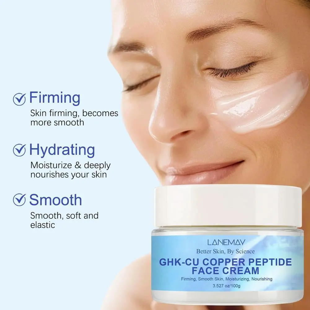 

1/2PCS GHK-Cu Copper Peptide Face Cream, Skin Firming & Moisturizing Skincare, Deeply Nourishing For Smooth Skin