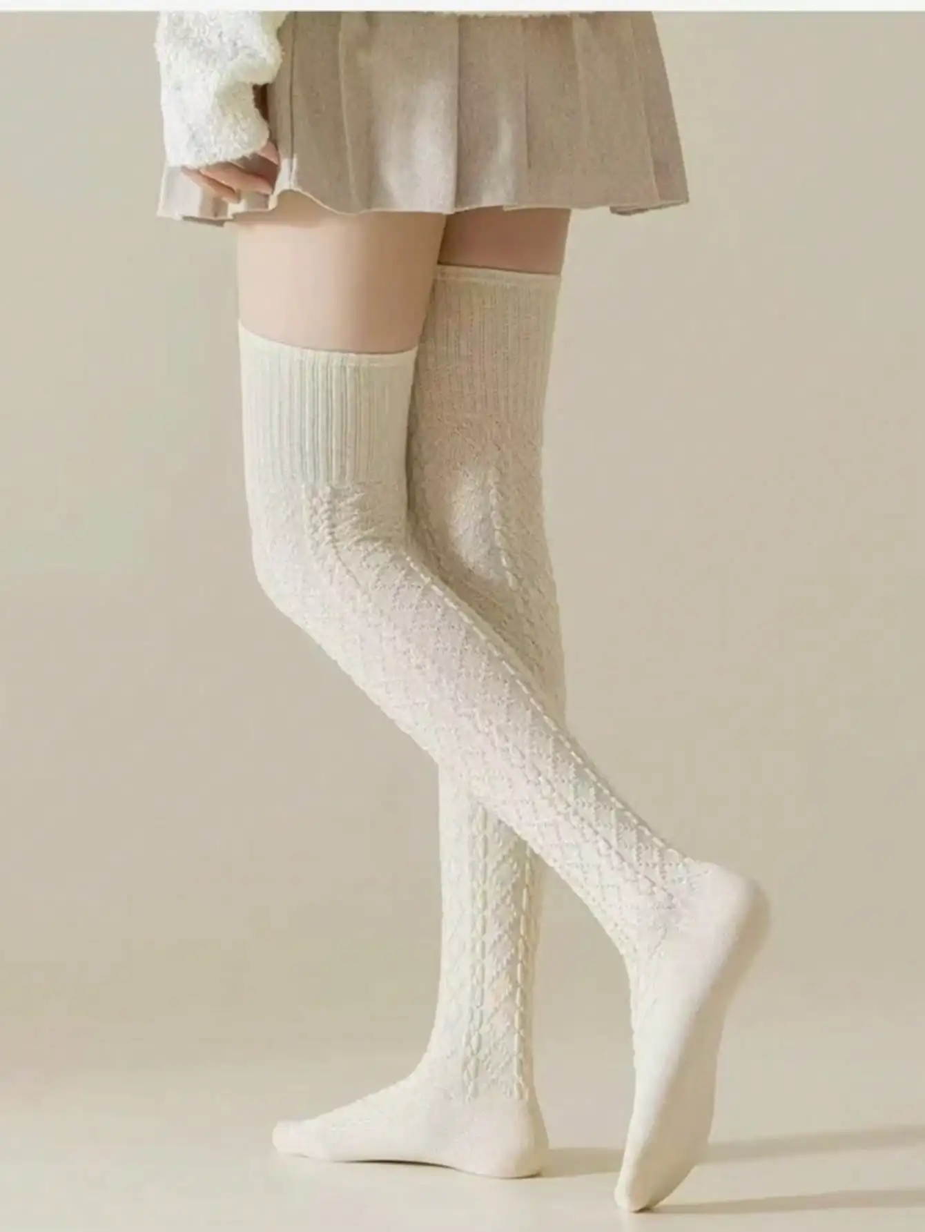 

Женские вязаные гетры-чулки до бедра – очень длинные зимние гетры для сапог, мягкие и уютные