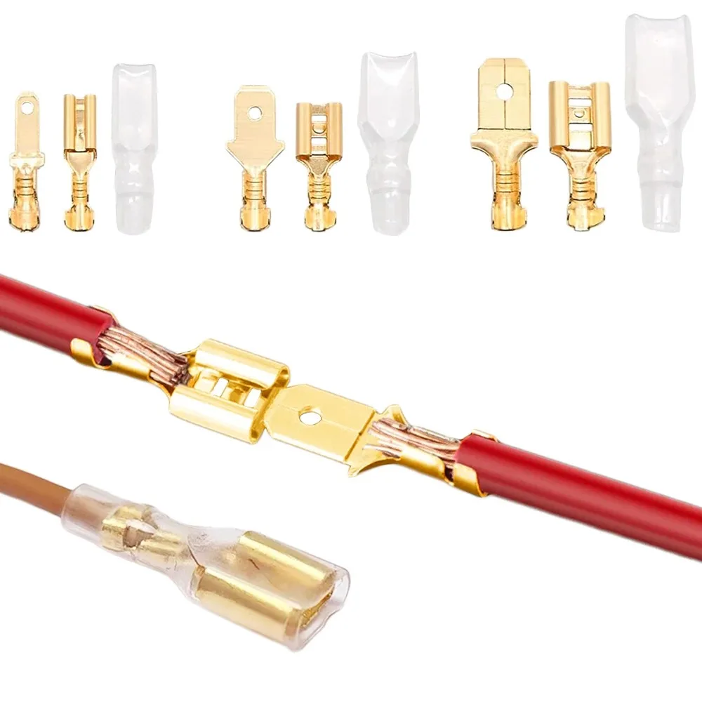 2.8/4.8/6.3mm Crimp Terminals Insulated Seal Electrical Wire Connectors Crimp Terminal Spade Connector Assortment Kit