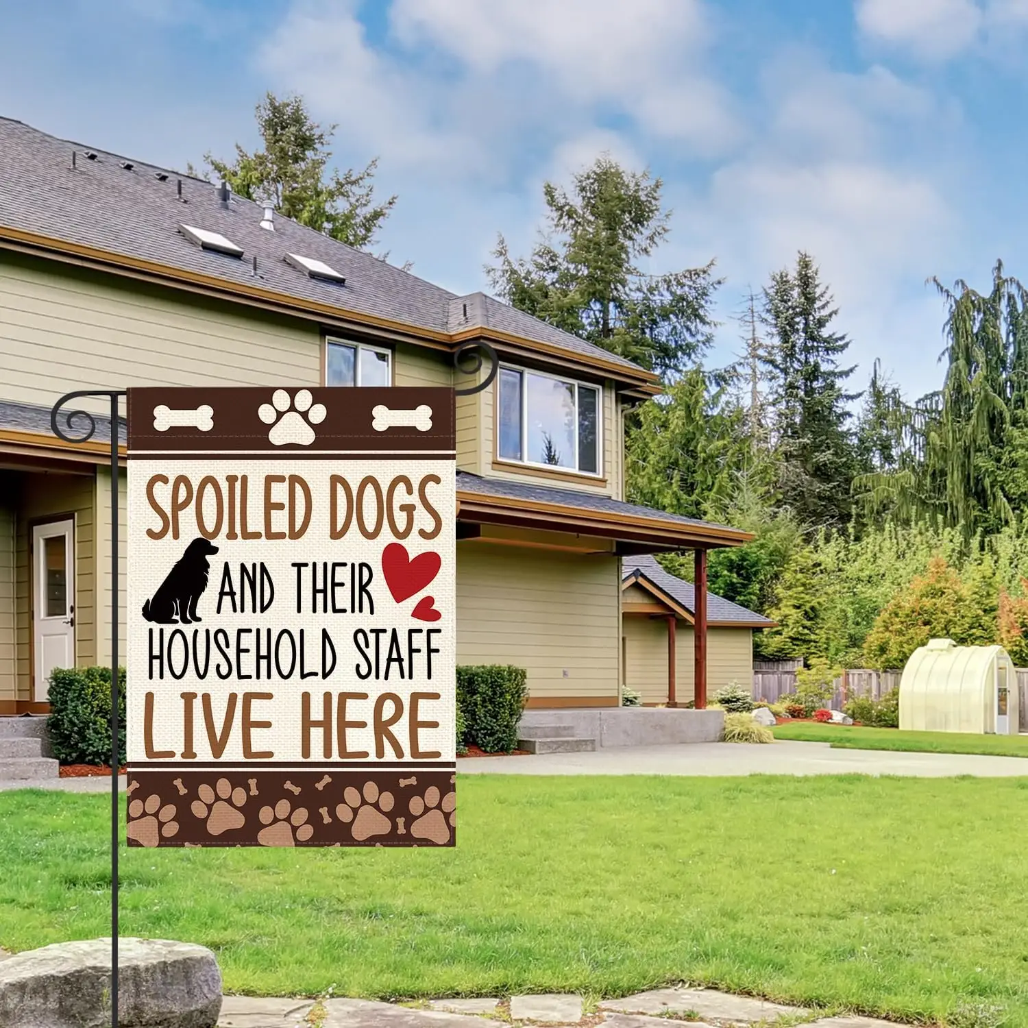 AVOIN colorlife Dog Lover Welcome Garden Flag 12x18 Inch Outside | Double Sided, Weather & Fade Resistant, Yard Outdoor  llp
