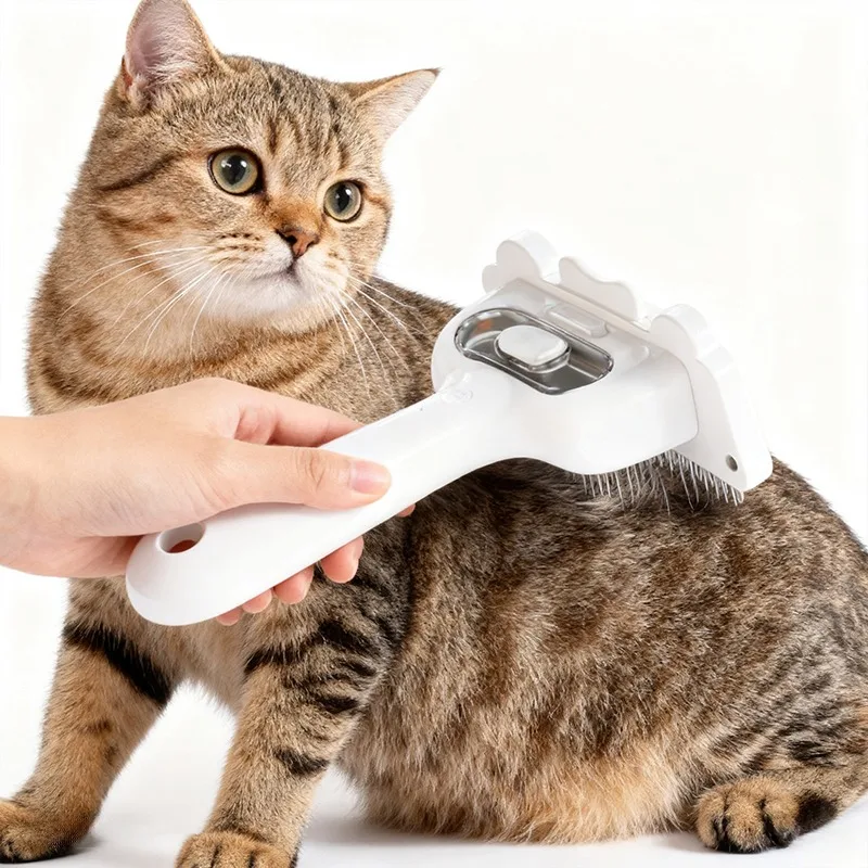 2in1 Pet Massage Spray Comb USB Rechargeable for Dogs Cats Multifunctional Grooming Tool for Removing Loose Hair Cleaning