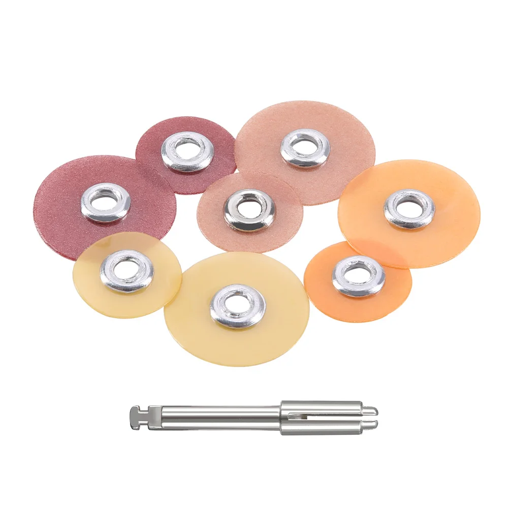 10PCS Dental Finishing Polishing Discs Polisher for Composites Ceramics Glass Ionomer Restorations 50PCS Discs with Mandrel