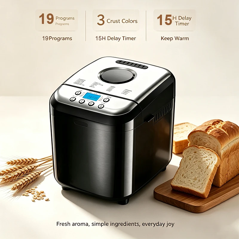 Wholesale Multifunctional Automatic LCD Non-Stick Bread Pan Electric Power 2.0LB Home Bread Maker Machine