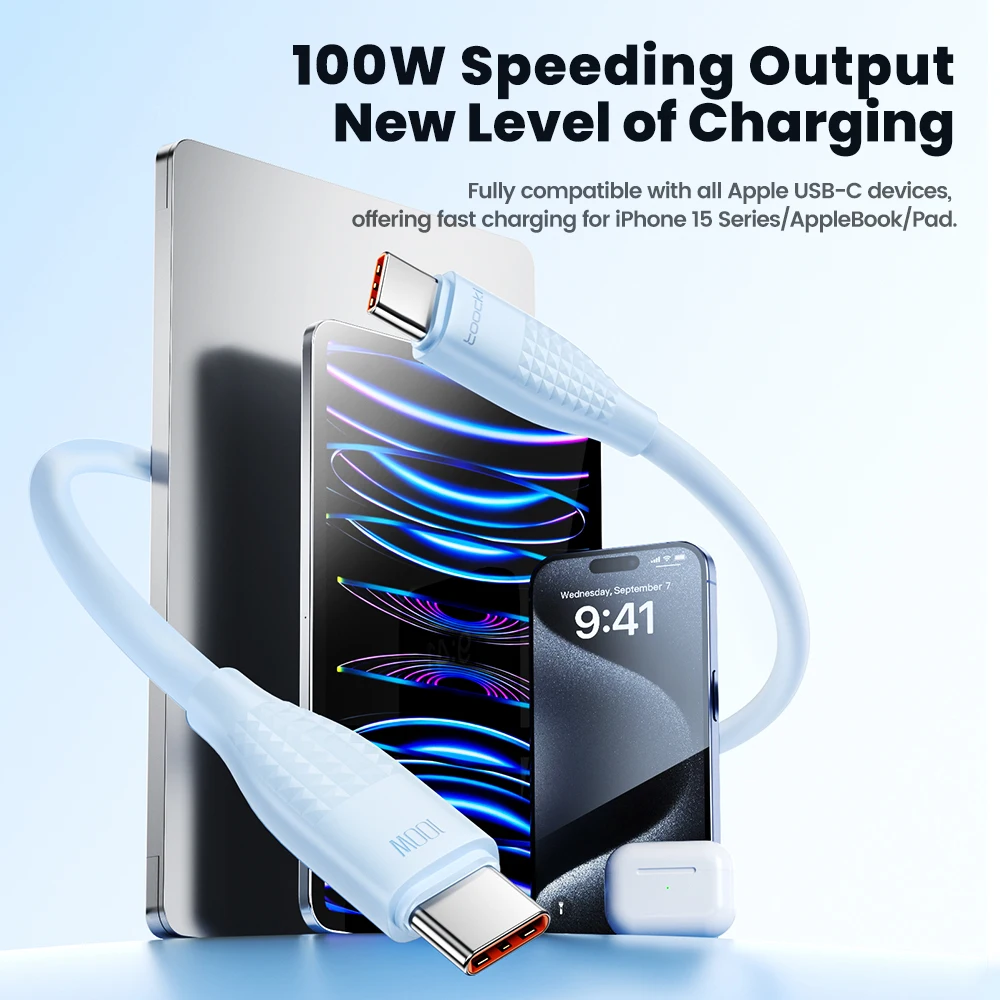 Toocki 100W USB C To Type C Cable Fast Charging Charger Cable Data Cord For iPhone 15 Macbook Huawei Xiaomi POCO Samsung Cable