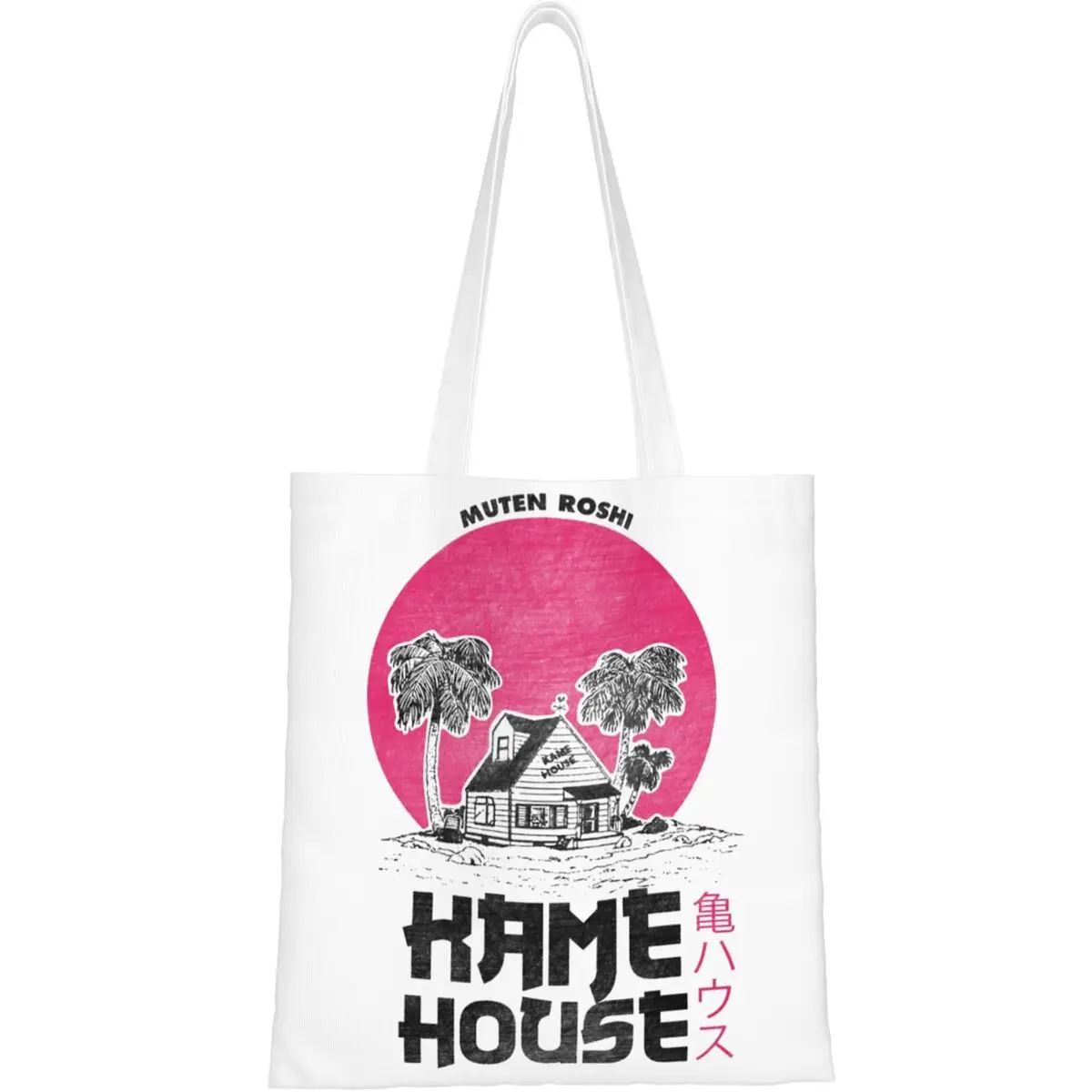 Anime Kame House Tote Bags Women Handbag Foldable College Classic Cartoon Shoulder Bag Printed Grocery Bag