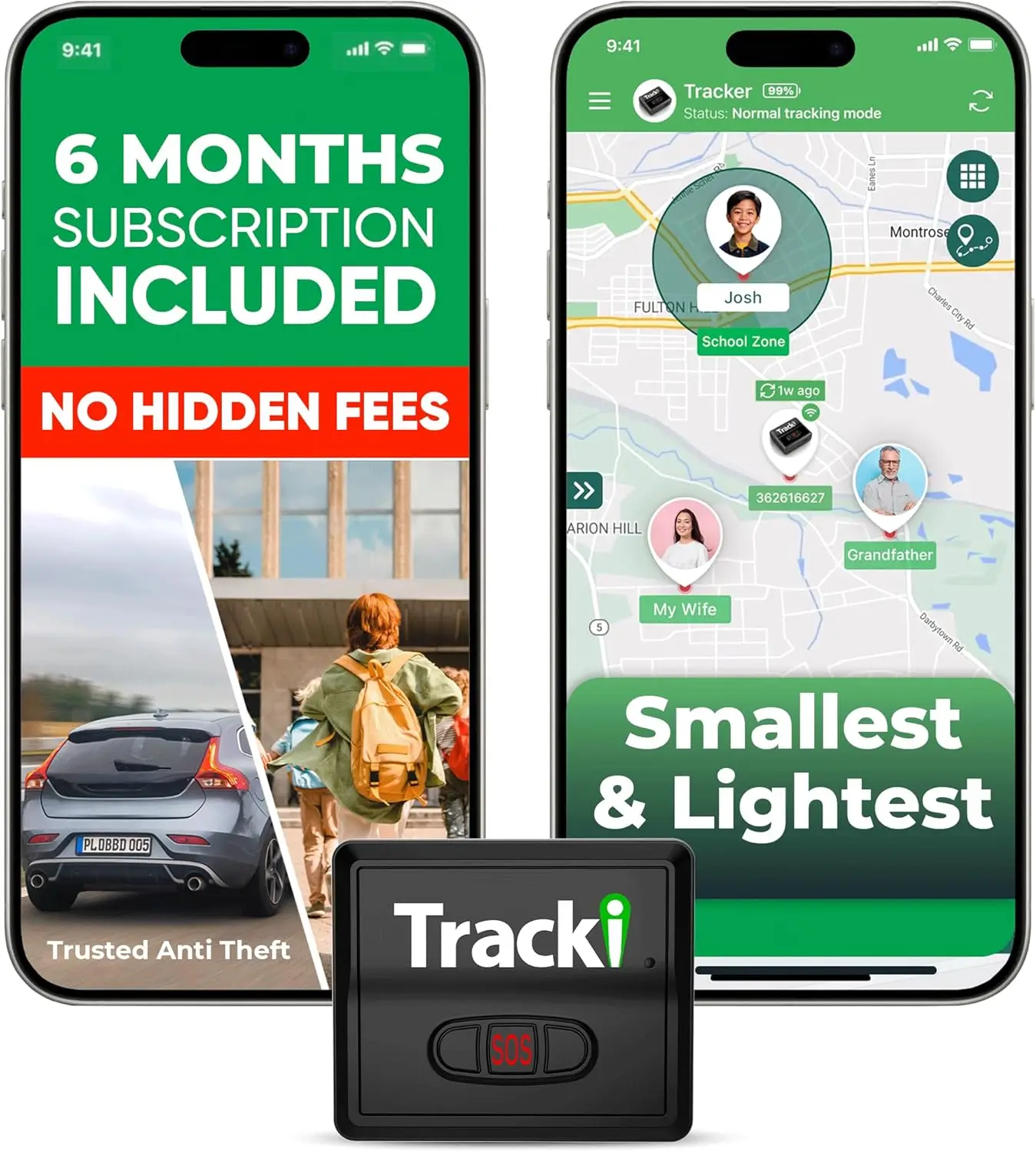 Mini GPS Tracker, 6-Month Subscription Included – 4G LTE for Vehicles, Bags & Luggage, SOS Button, App Alerts, 185+ Countries