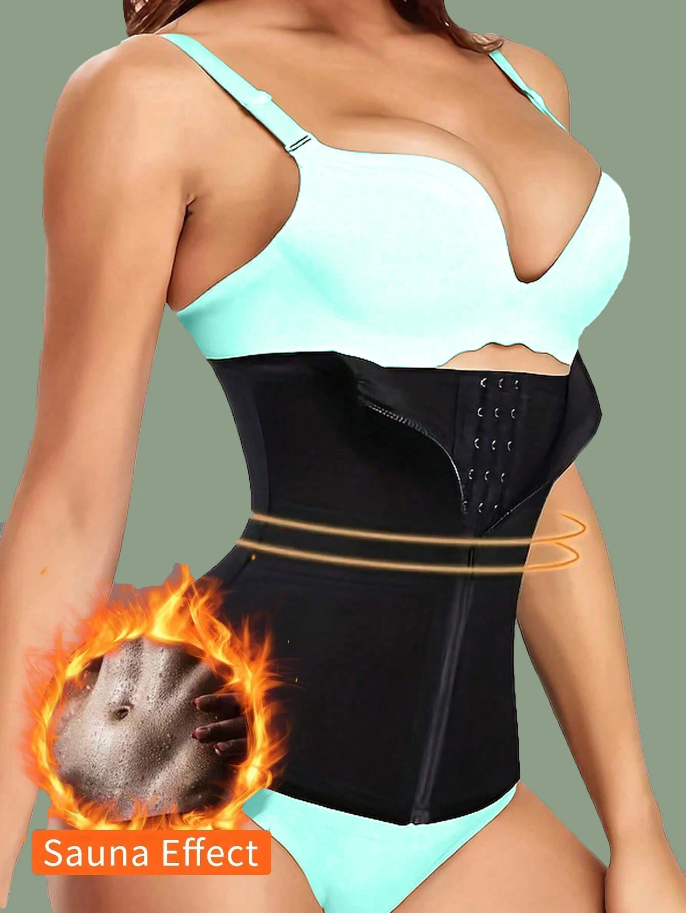 여성용 스포츠 허리 트레이너, 허리 트레이닝 코르셋 - 조절 가능한 후크 앤 아이 클로저 포함, 복부 조절 강화, 적합