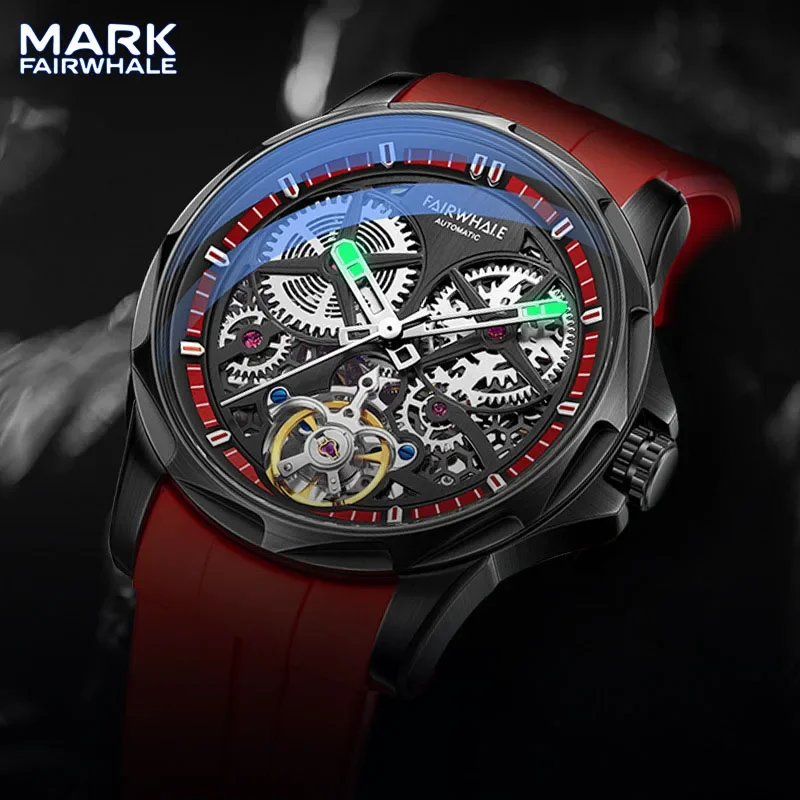 MARK FAIRWHALE-Montre de Luxe à Tourbillon pour Homme, Horloge Étanche, Mécanique et existent, Nouvelle Collection