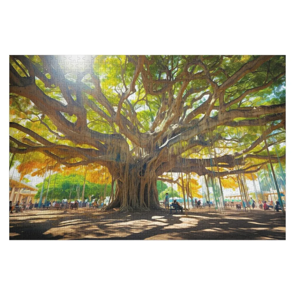 

Majestic Canopy: Lahaina's Banyan Tree Jigsaw Puzzle Customs With Photo Personalized For Kids Puzzle
