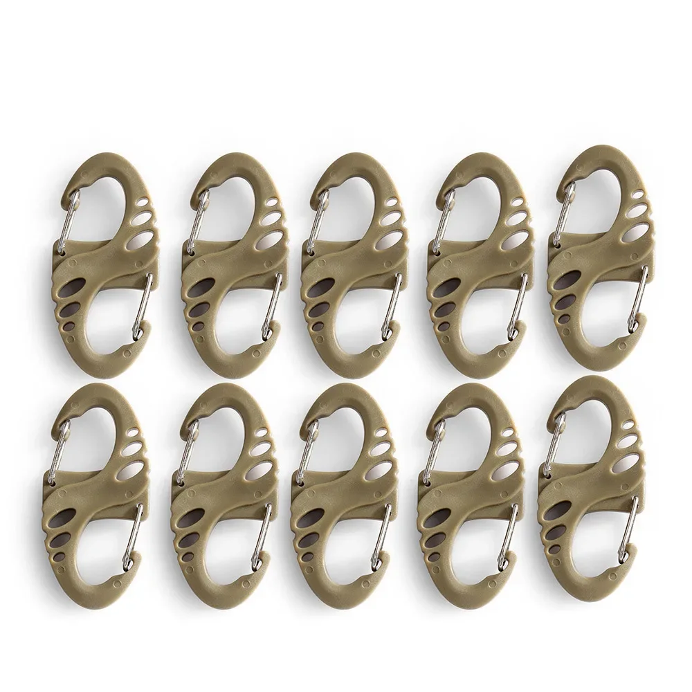 10PCS Edelstahl Rucksack Schnalle S Typ Handgemachte Karabiner mit Schloss Silber Halskette Verschlüsse Schmuck Zubehör