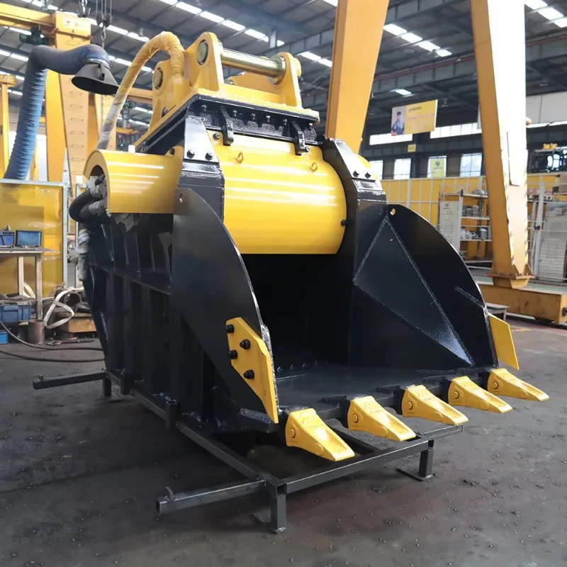 Steel Crusher Bucket Jaw Crushing Bucket for 20T Excavators 24/7 Heavy Operation for Quarry Mining Demolition Customized