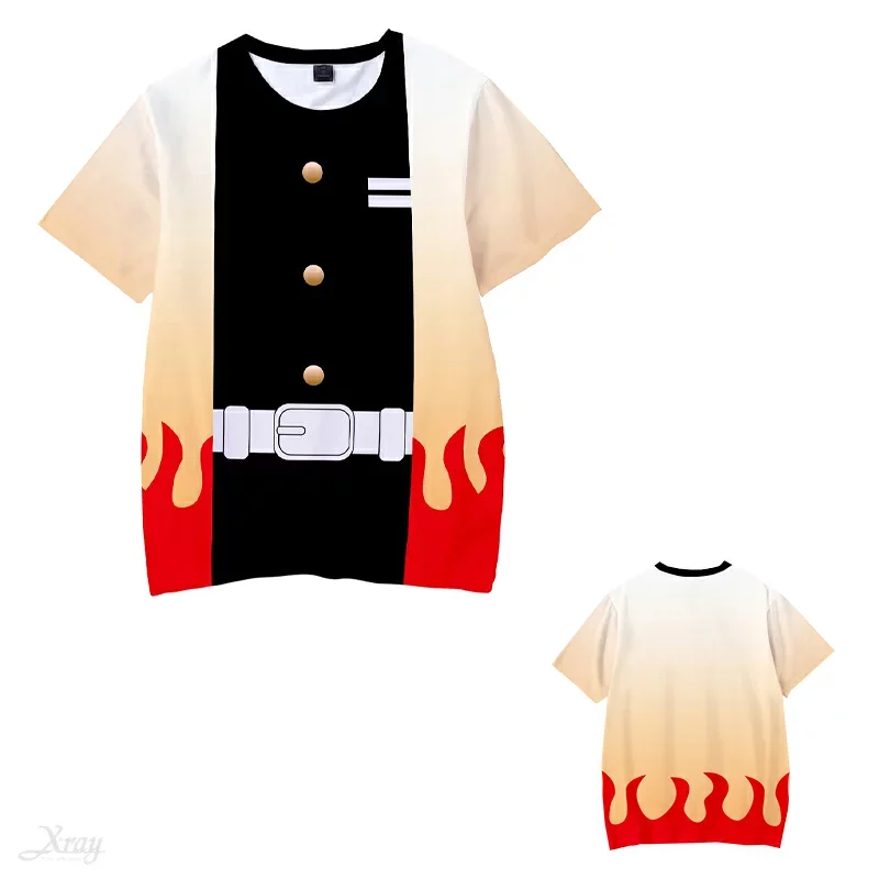 Demon Slayer Purgatory Apricot Shoulang Breathable Mesh Character Uniform Imitation Printed Manga Exhibition Wear Casual Top