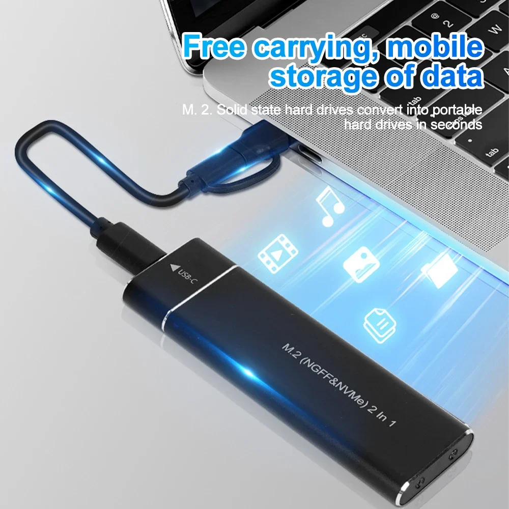 KEBIDUMEI M2 SSD Case M.2 NVMe SATA SSD Enclosure 10Gbps Adapter USB 3.1 Type C Dual Protocol Enclosure Supports M And B&M Keys