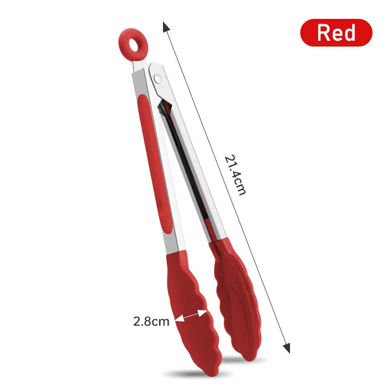 Rutschfeste 7-Zoll-Grillzange, kreative BBQ-Zange, Salat- und Brotzange, Kochzange, Servierzange, Küchenzubehör – Detail 4