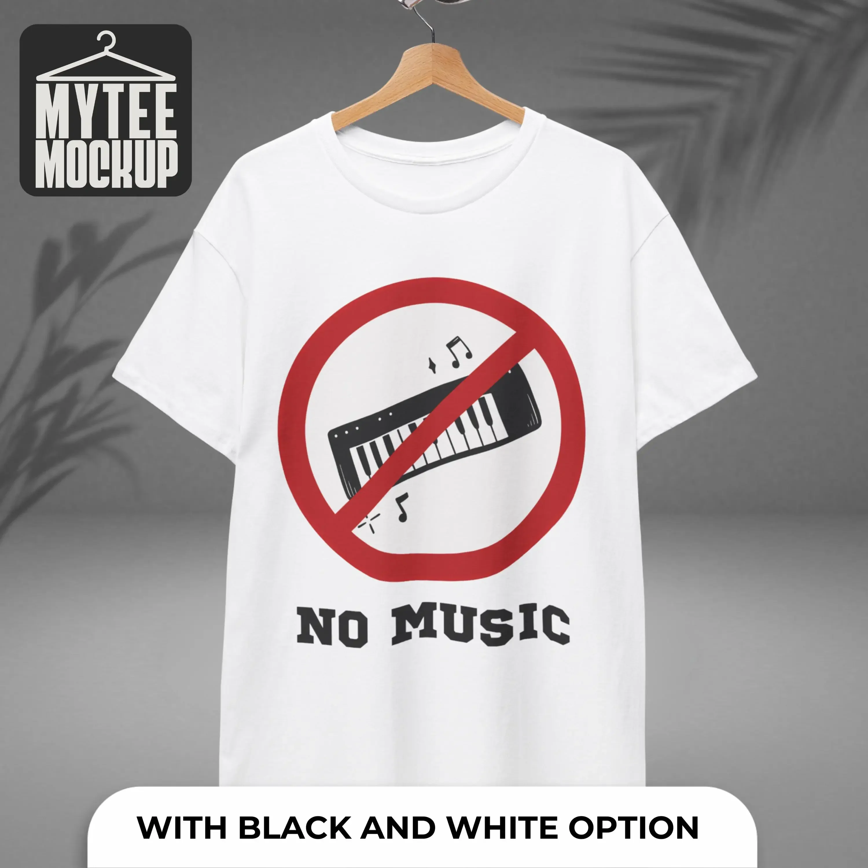 No Music T Shirt Ban Design Unique StatemenT Restriction Apparel Bold Relaxed Wear