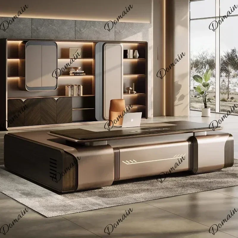 XX High-end L Shaped Desk Office Table Chairman President Boss Computer Desks Escritorios De Computadora Furniture Multifunction