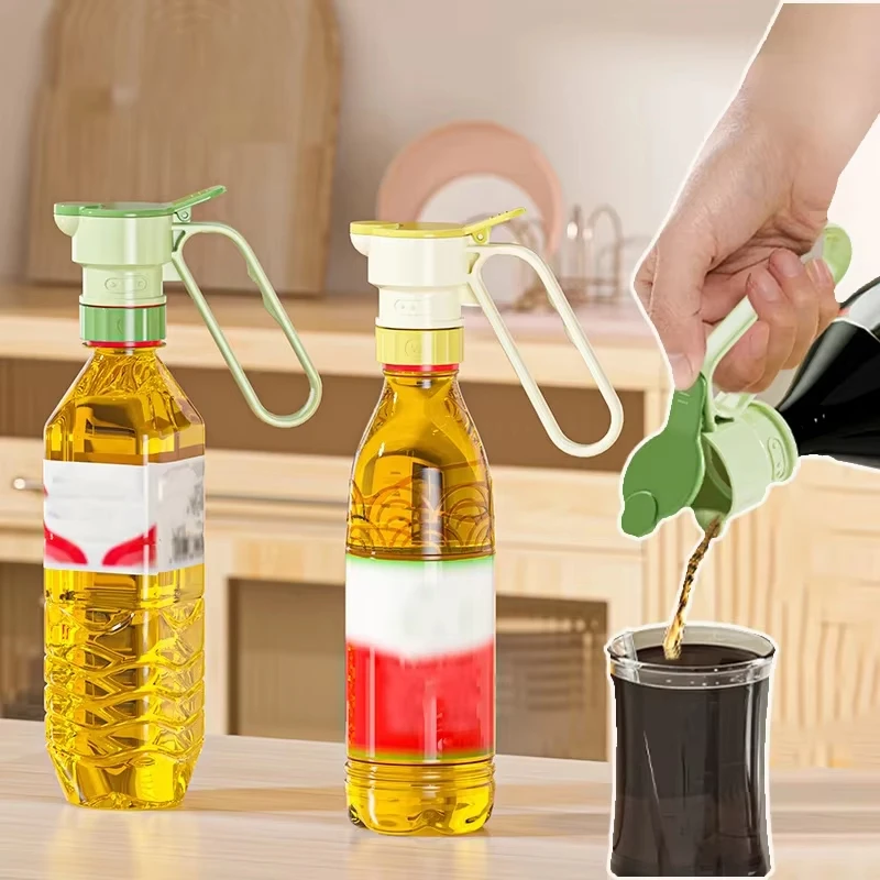 

1PC Water Bottle Cap Cold Sealed Beverage Kettle Deflector Bottle Deflector with Handle Portable Beverage Oil Bottle Caps