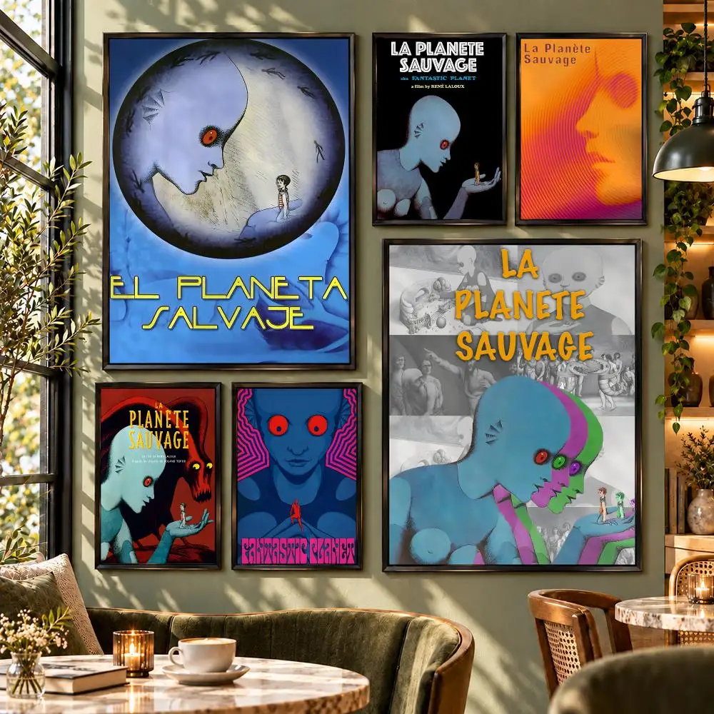Movie Fantastic Planet Surreal Art Poster HD Self Adhesive Wall Decor for Bedroom Dorm Room Office Gaming Room Gift