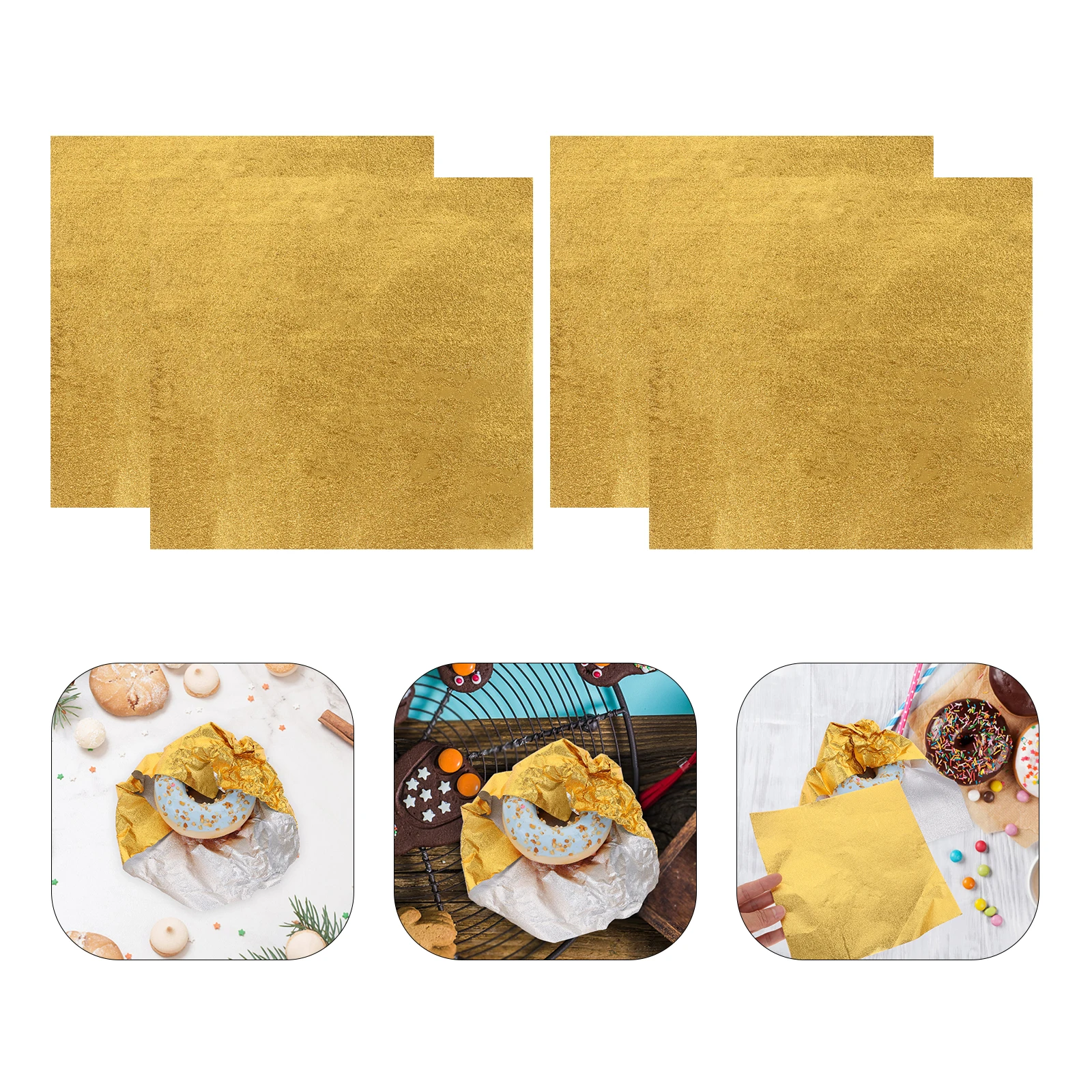 

100Pcs Foil Wrappers Food Packaging Aluminium Foil Paper Candy Wrapping Chocolate DIY Party Supplies Gold Leaf Flakes