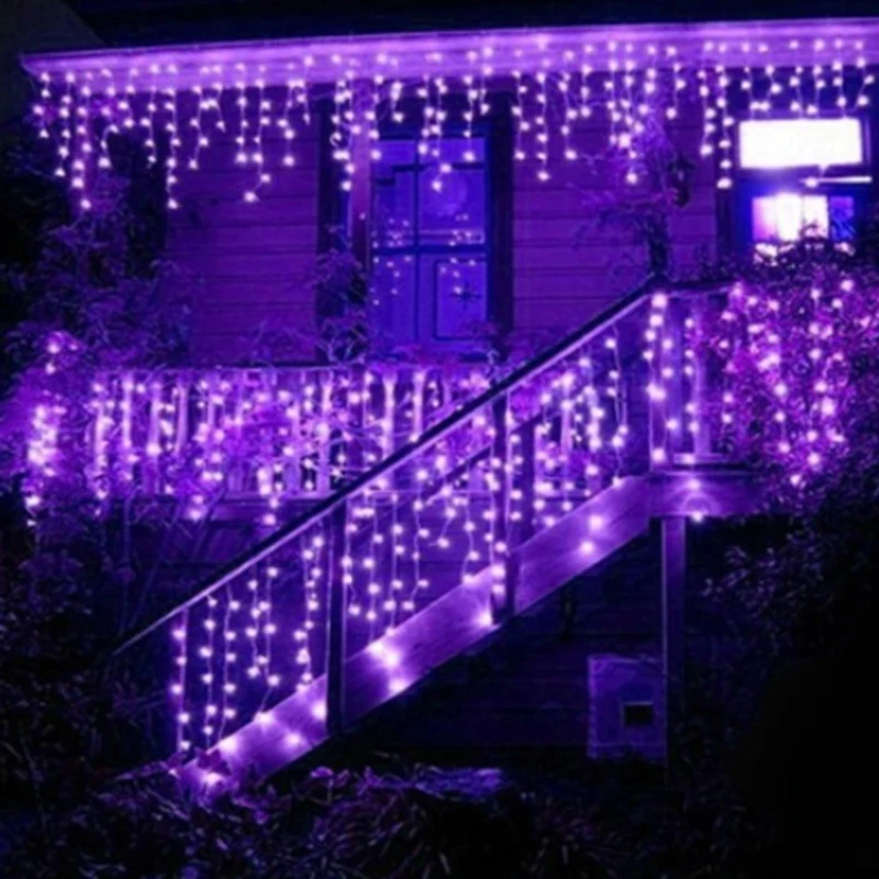 Gordijn Ijspegel String Led Lights Kerst Outdoor Decoratie Drop 5M Hangende 0.3M/0.4M/0.5M Tuinfeest 220V 110V