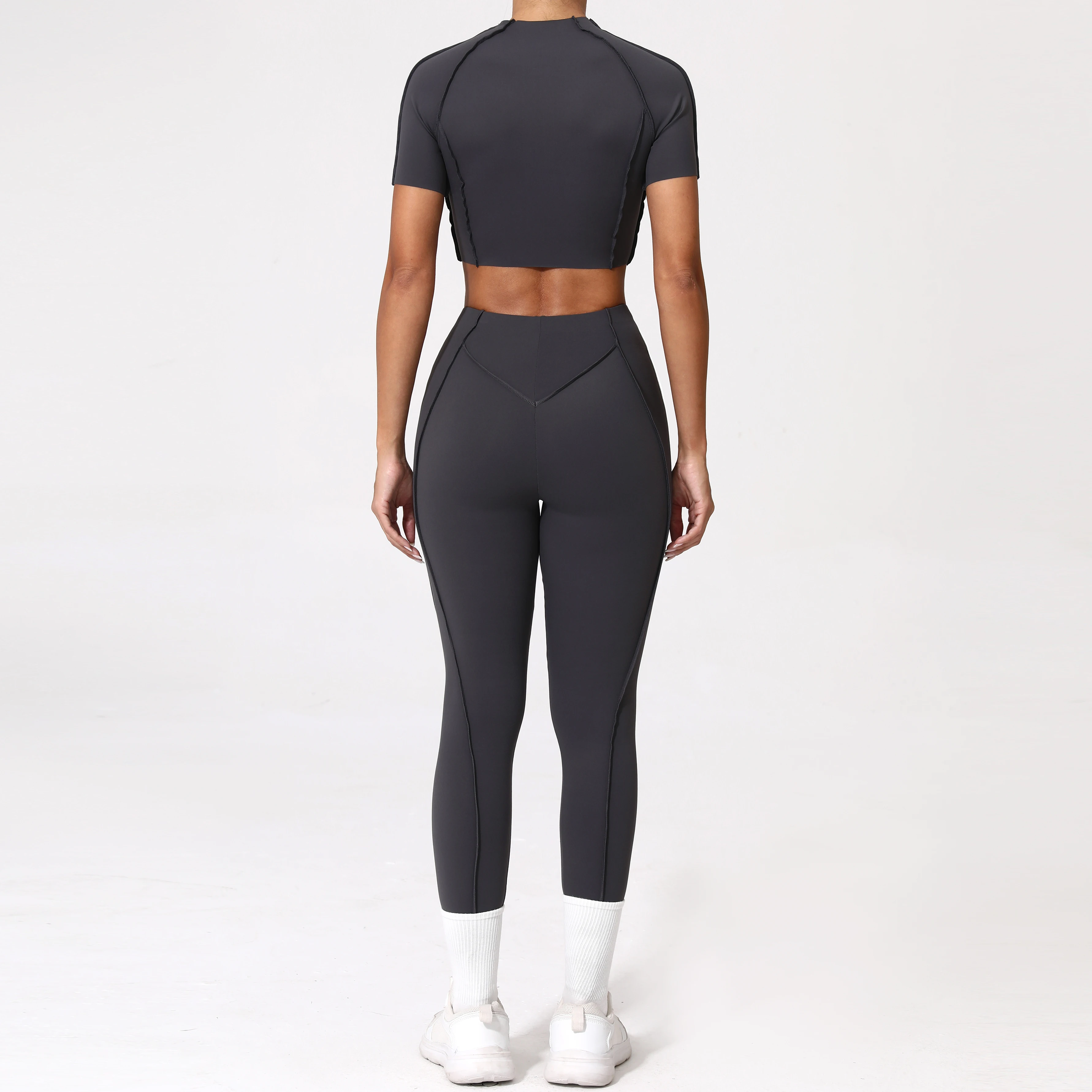 Costume de Yoga 2 pièces pour femmes, ensemble de sport à séchage rapide, survêtement pour course à 