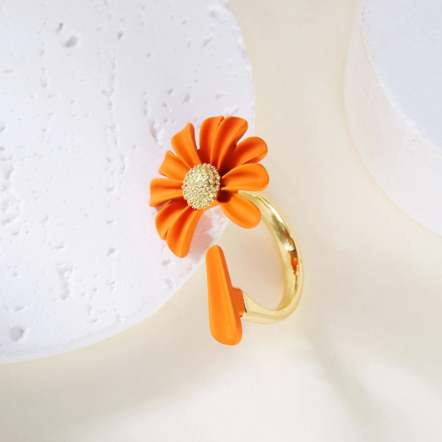 Gänseblümchen-Öffnungsringe für Frauen, elegant, einfach, bunt, Blume, verstellbare Ringe, Verlobung, Hochzeit, Fingerschmuck, Geschenk – Detail 14