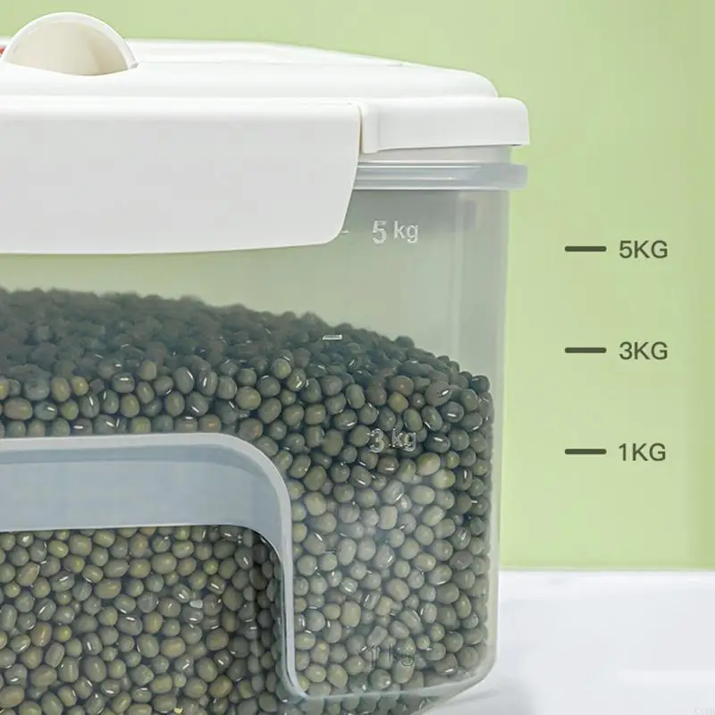 Contenitore riso Kx4B con ruote e coperchio ermetico 5 kg/10 kg Organizzatore capacità per farina cucina a casa
