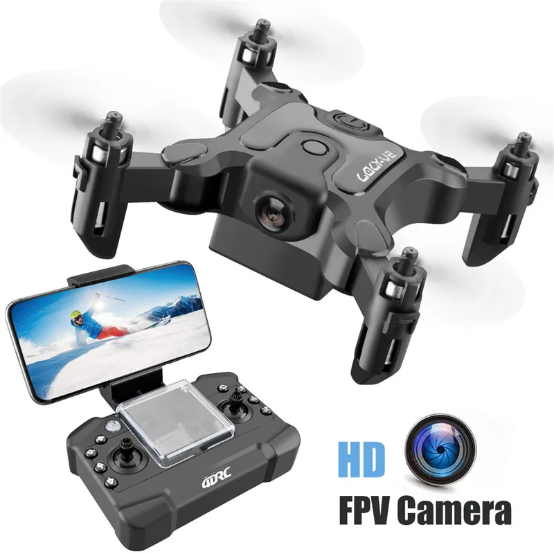 4DRC V2 Mini Drone HD Camera WiFi Fpv Air Pressure Altitude Hold Black And Gray Foldable Quadcopter RC Drone Toy