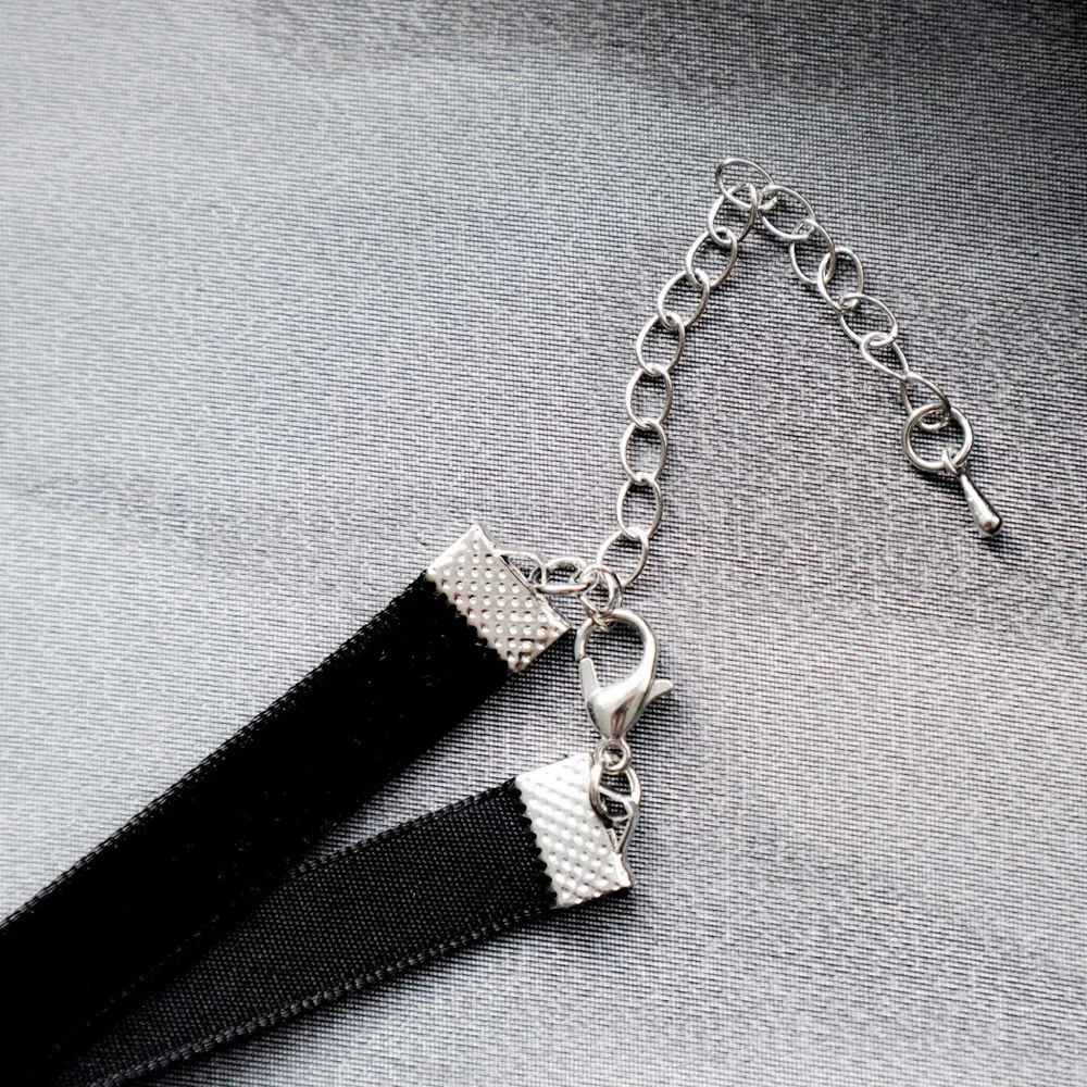 Koreanische Mode Schwarz Leder Samt Halsband Halskette Punk Gothic Schmuck Halsband Vintage Goth Halskette für Frauen Geschenke Collier – Detail 6