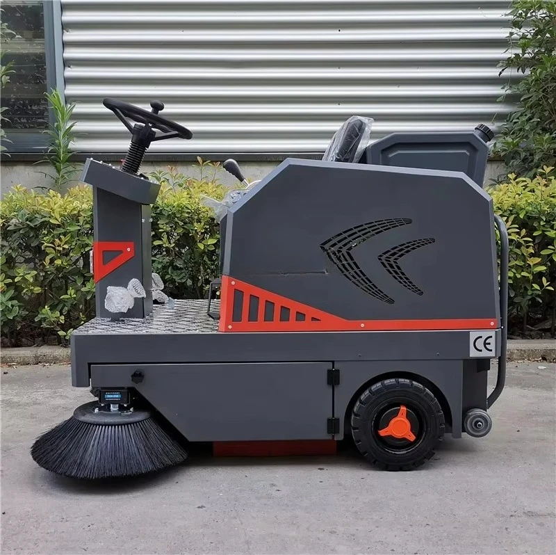 Electric Ride-On Street Floor Dust Cleaning Sweeper with 8000 Sqm/h Capacity and 100L Dustbin