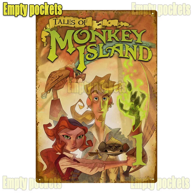 Classic Game The Secret of Monkey Island Metal Signs Garage Decoration Home Cinema Kitchen Design Tin Sign Posters Gift for Kids