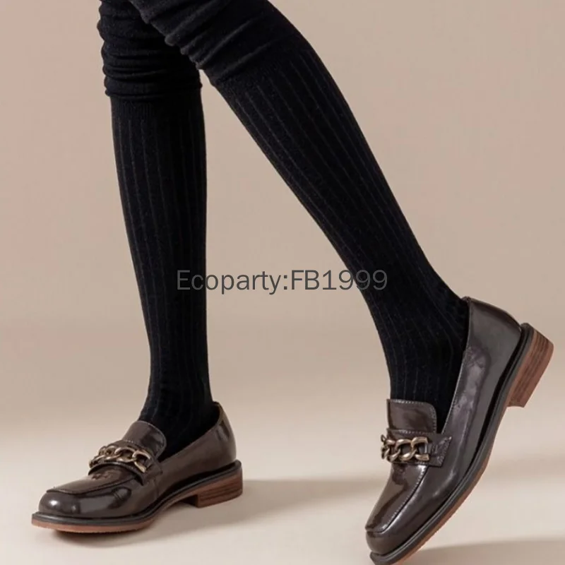 Mode kniekousen dunne lange gestapelde sokken dames hoge effen kleur patchwork sokken hoge elasticiteit kousen gestapelde sok