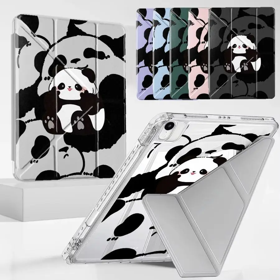 Cute Cartoon Panda Tablet Case For iPad Air 4 5 M3 M2 M4 11inch Mini 6 7 Pro 2025 Pro 11th 10th 9th 8th 7th 12.9inch Holder