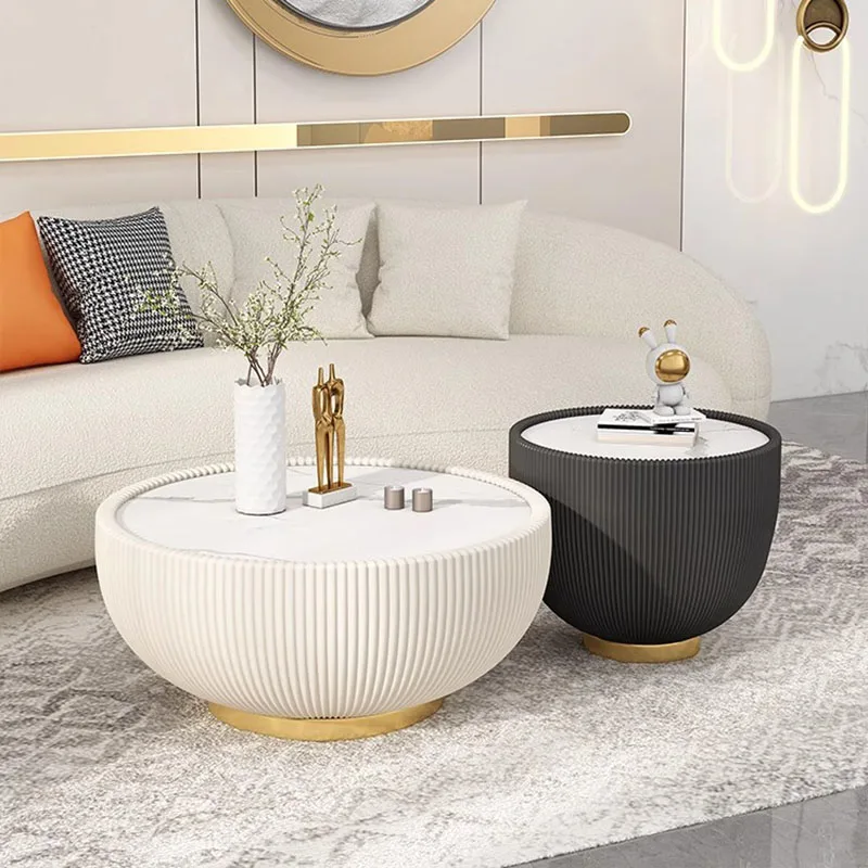 Magazine Modern Coffee Table Metal Frame Premium Design Coffee Tables Round Minimalist Mesas De Centro Para Sala Home Furniture