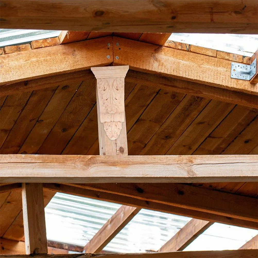 

2Pcs Unfinished Wood Corbels Solid Wood Carved Brackets European Style Decorative for Home Kitchen Mantel Floating Wall Shelf